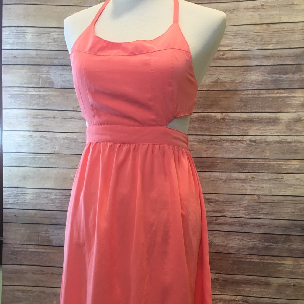 Coral party mini dress flirty and fun!